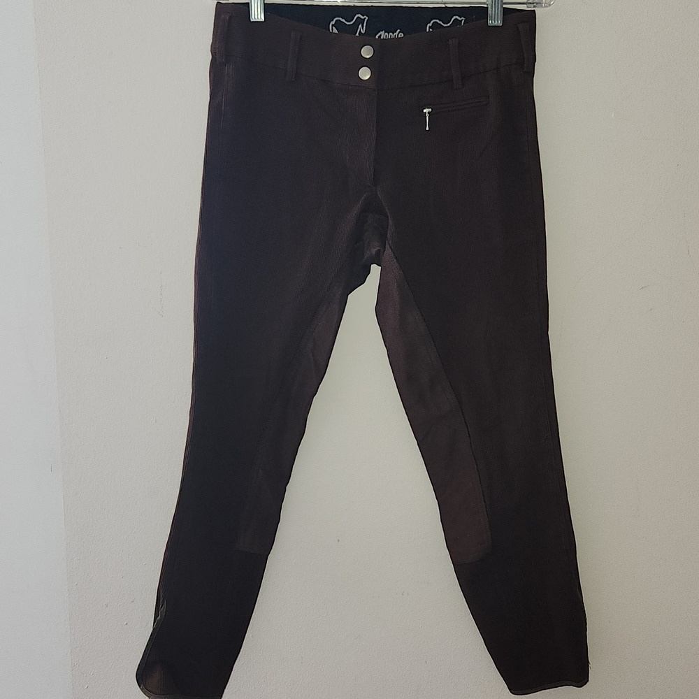 Goode Rider Equestrian Full Seat Brown Corduroy Low Pants Size 30R